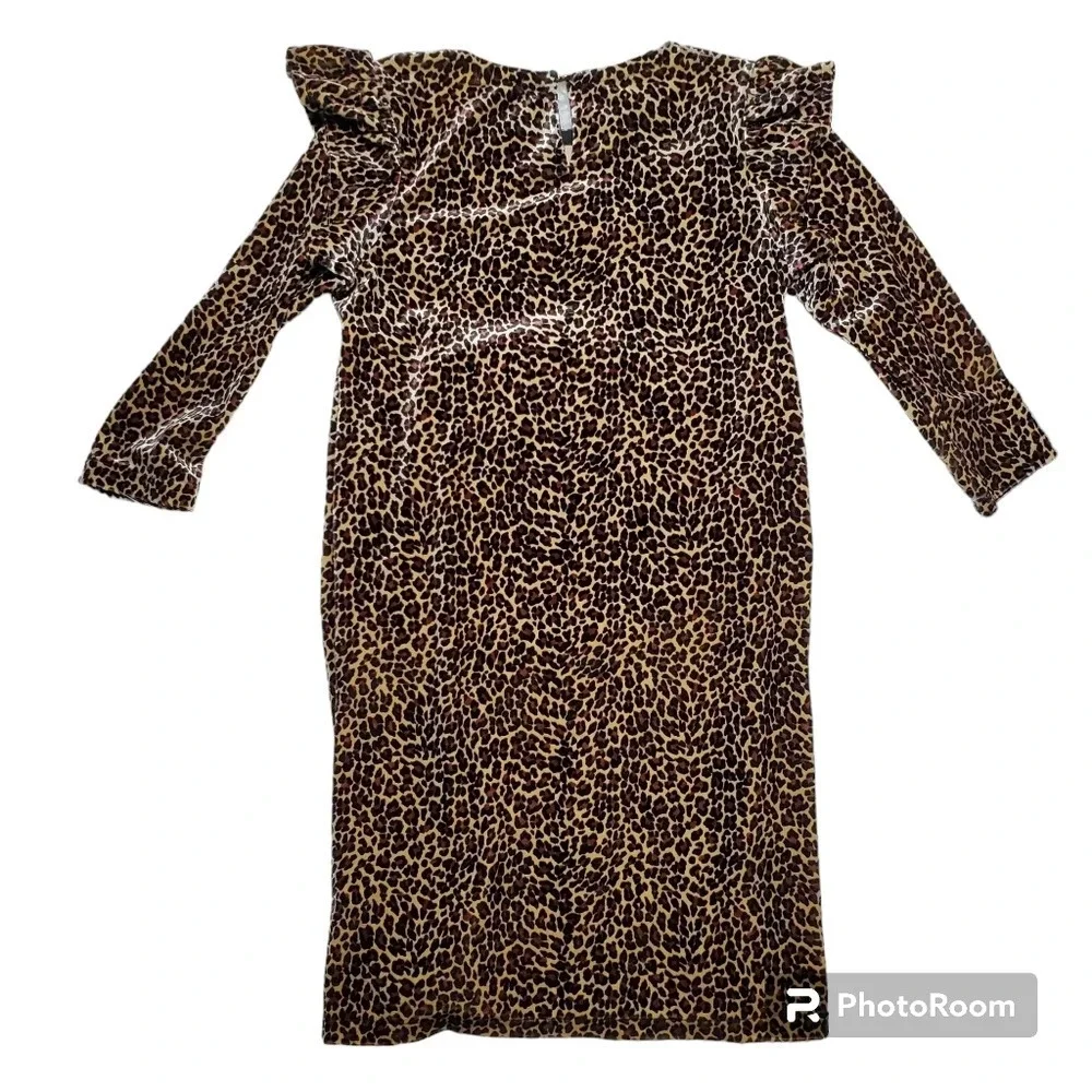 Crewcuts Leopard Print Velvet Dress‎